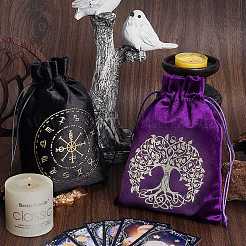 4Pcs 2 Colors Twelve Constellations Pattern Velvet Packing Pouches&nbsp;TP-CN0001-18B