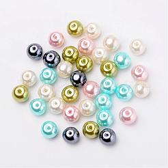 Pastel Mix Pearlized Glass Pearl Beads&nbsp;HY-X006-8mm-12