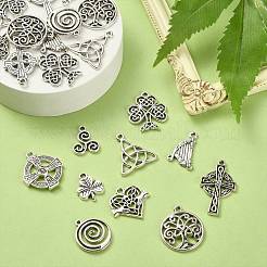 100Pcs 10 Styles Irish Tibetan Style Alloy Pendants&nbsp;TIBEP-CJ0002-10