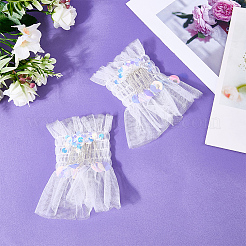 Sequin Removable Nylon Lace Oversleeves&nbsp;AJEW-WH20033-035