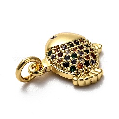 Brass Micro Pave Cubic Zirconia Pendants&nbsp;ZIRC-O039-04G