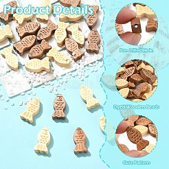 40Pcs 2 Colors Dyed Wooden Beads&nbsp;WOOD-CJ0002-68