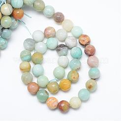 Natural Flower Amazonite Bead Strands&nbsp;G-R346-8mm-22