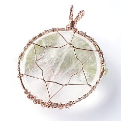 Natural Quartz Crystal & Peridot Big Pendants&nbsp;G-G771-B07