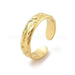 Textured 304 Stainless Steel Open Cuff Rings&nbsp;RJEW-R014-03G-02
