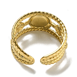 Ion Plating(IP) 304 Stainless Steel Open Cuff Rings&nbsp;RJEW-C079-14G