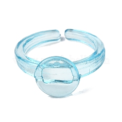Children's Transparent Plastic Open Cuff Ring Components&nbsp;KY-C022-01