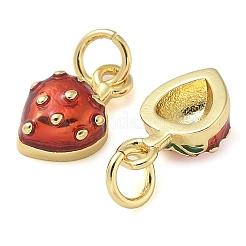Real 18K Gold Plated Brass Enamel Charms&nbsp;KK-K392-02G