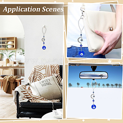 4Pcs Handmade Lampwork & Resin & Alloy Hanging Ornaments&nbsp;HJEW-ME00112