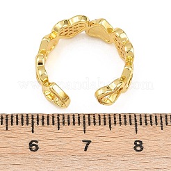 Brass Micro Pave Cubic Zirconia Cuff Rings for Women&nbsp;RJEW-Z113-20G