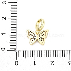 Brass Micro Pave Cubic Zirconia European Dangle Charms&nbsp;KK-D325-21G-03