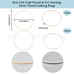 20Pcs 2 Colors Brass Linking Rings&nbsp;KK-BBC0010-03