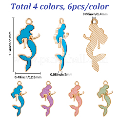 24Pcs 4 Colors Alloy Enamel Pendants&nbsp;ENAM-SC0006-97