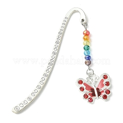 Butterfly Alloy Enamel & Rhinestone Pendants Bookmarks&nbsp;AJEW-JK00229