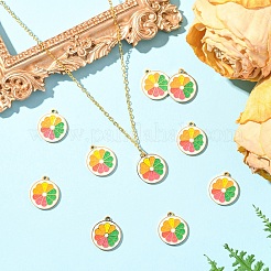 10PCS 10Pcs Fruit 304 Stainless Steel Enamel Charms&nbsp;STAS-YW0003-17G