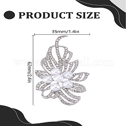 1Pc Flower Alloy Rhinestone Brooches&nbsp;JEWB-LP0004-16