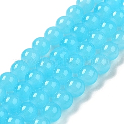 Baking Paint Imitation Jade Glass Round Bead Strands&nbsp;DGLA-Q021-8mm-06