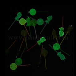 20Pcs 2 Styles Luminous Translucent Resin Big Pendants&nbsp;RESI-YW0001-55