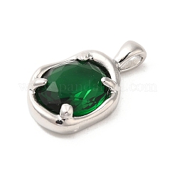 Platinum Brass Micro Pave Cubic Zirconia Pendants&nbsp;KK-U031-02P-04