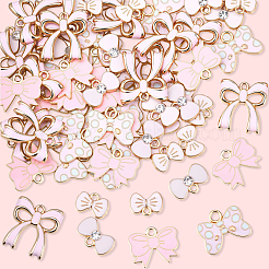 80Pcs 5 Styles Bowknot Alloy Enamel Pendants&nbsp;ENAM-SC0007-11