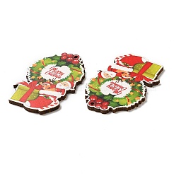 Single Face Christmas Printed Wood Big Pendants&nbsp;WOOD-D025-20