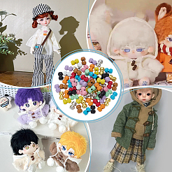 72Pcs 12 Colors 1-hole Alloy Horn Buttons&nbsp;DOLL-FG0001-05
