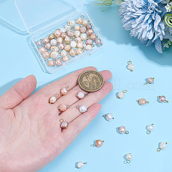 60Pcs 2 Colors Natural Cultured Freshwater Pearl Two Sides Polished Charms&nbsp;PEAR-ME0001-03