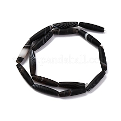 Natural Black Banded Agate/Stripped Agate Beads Strands&nbsp;G-G177-B02-01
