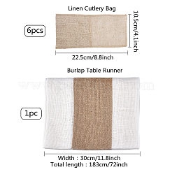 Burlap Table Runner for Dining Table&nbsp;DJEW-FG0001-02