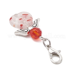 Electroplate Glass & Handmade Millefiori Lampwork Pendants Decorations&nbsp;HJEW-JM03600-02