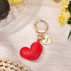 1Pc Imitation Leather Heart Keychain&nbsp;KEYC-CL0001-14D