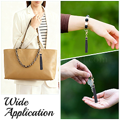 10Pcs Imitation Leather with Light Gold Alloy Clasps Tassel Big Pendants Decorations&nbsp;AJEW-CL0003-14C