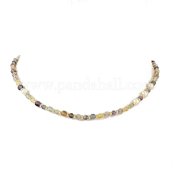 Faceted Natural Fluorite and Pearl Beaded Necklaces&nbsp;NJEW-JN06645