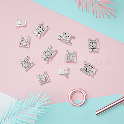 100 Sets 2-Strands 4-Holes 304 Stainless Steel Box Clasps&nbsp;STAS-DC0012-94