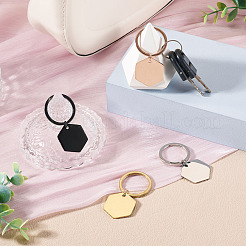 4Pcs 4 Styles Stainless Steel Keychains&nbsp;KEYC-TA0004-81B