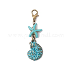 9Pcs 9 Styles Ocean Theme Alloy Pendant Decorations&nbsp;HJEW-JM03483