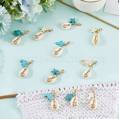 4Sets 2 Styles Natural Mixed Cowrie Shell Pendant Decorations&nbsp;HJEW-SC0002-19
