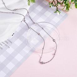 Simple Long Chain Necklace with Beads Stainless Steel Sweater Necklace Adjustable Chain Necklace Trendy Statement Necklace Neck Jewelry for Women&nbsp;JN1103A