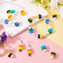 10Pcs 5 Colors Handmade Lampwork Beads&nbsp;LAMP-TA0002-41