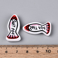 Printed Opaque Resin Beads&nbsp;RESI-N043-22D