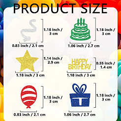 300Pcs 6 Styles Glitter Powder Paper Confetti&nbsp;DIY-WH20165-003