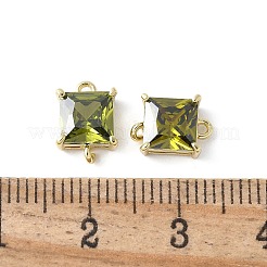 Brass Pave Cubic Zirconia Connector Charms&nbsp;KK-F892-53G-06