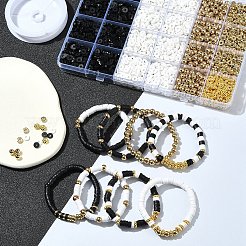 DIY Round/Flat Round Polymer Clay & CCB Plastic Beads Bracelets Making Kits&nbsp;DIY-FS0007-66