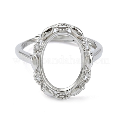 Adjustable 925 Sterling Silver 4 Prongs Ring Settings&nbsp;STER-K179-09P