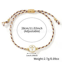 Brass Enamel Bead Braided Bead Bracelets&nbsp;AG3101-6