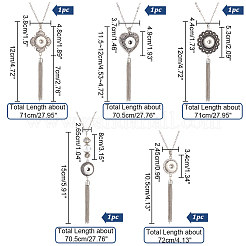 5Pcs 5 Style Interchangeable Alloy Snap Button Necklace Making&nbsp;FIND-NB0003-50