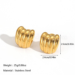 Geometric Wave Shape 304 Stainless Steel Stud Earrings for Women&nbsp;QO0090
