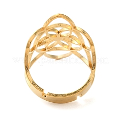 Hollow Flower 304 Stainless Steel Adjustable Rings for Women&nbsp;RJEW-N048-06G