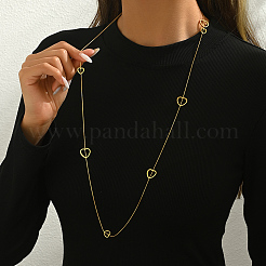 Stainless Steel Heart Link Chain Long Necklaces for Women&nbsp;DN5562