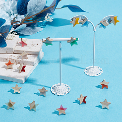 9 Pairs Resin & Wood Star Stud Earrings&nbsp;EJEW-OC00001